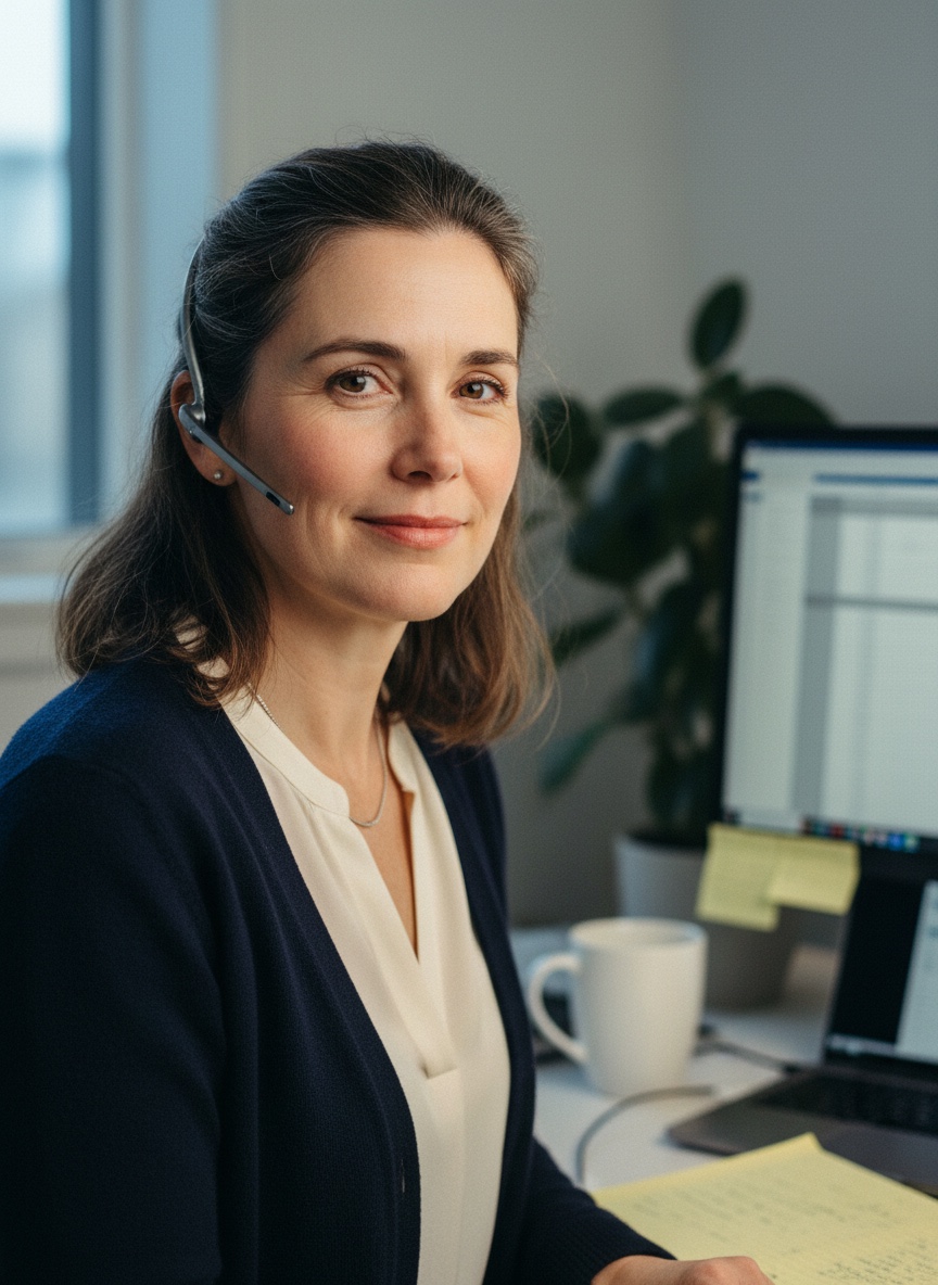 A licensed Pure Life Medicare agent at her desk